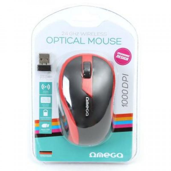 Мышь OMEGA Wireless OM-415 red/black (OM0415RB)