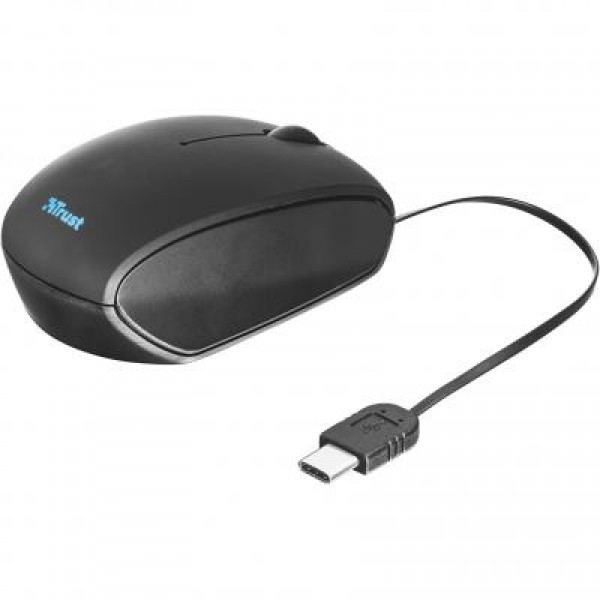 Мышь Trust USB-C retractable mini mouse black (20969)