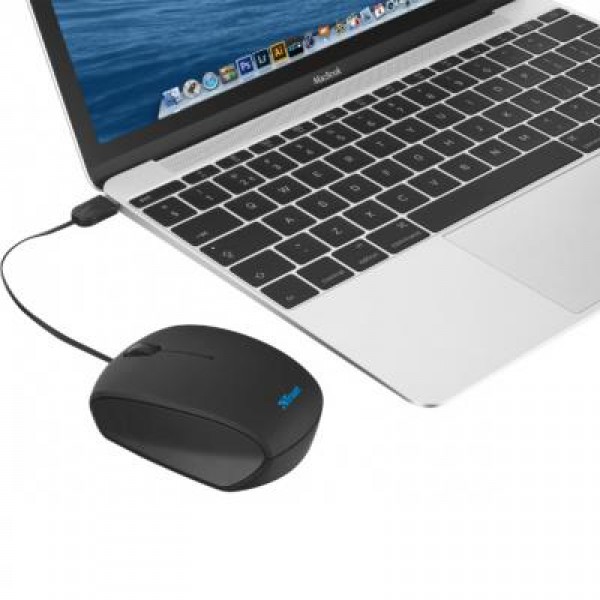 Мышь Trust USB-C retractable mini mouse black (20969)