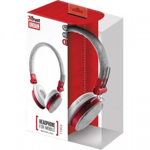 Наушники Trust Urban Revolt Fyber Headphone Grey-Red (20073)