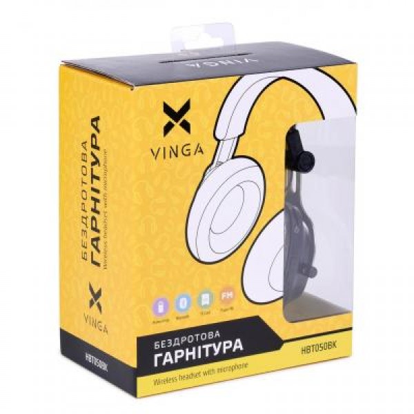 Наушники Vinga HBT050 Bluetooth Black (HBT050BK)