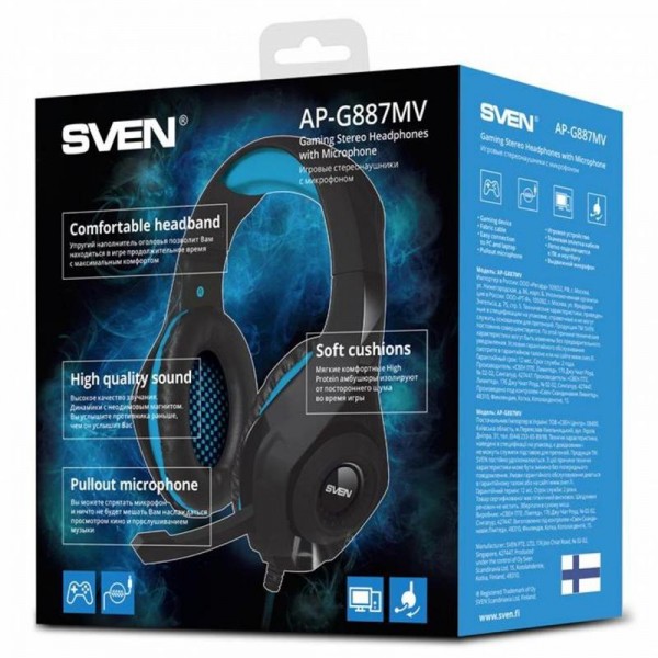 Наушники Sven AP-G887MV Black/Blue