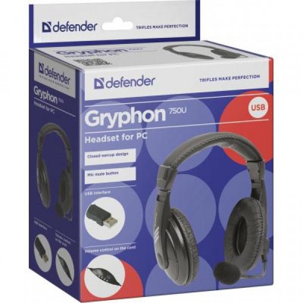 Наушники Defender Gryphon 750U USB (63752)