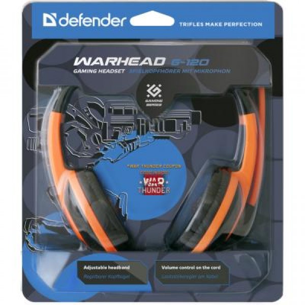 Наушники Warhead G-120 Black-Orange Defender (64099)