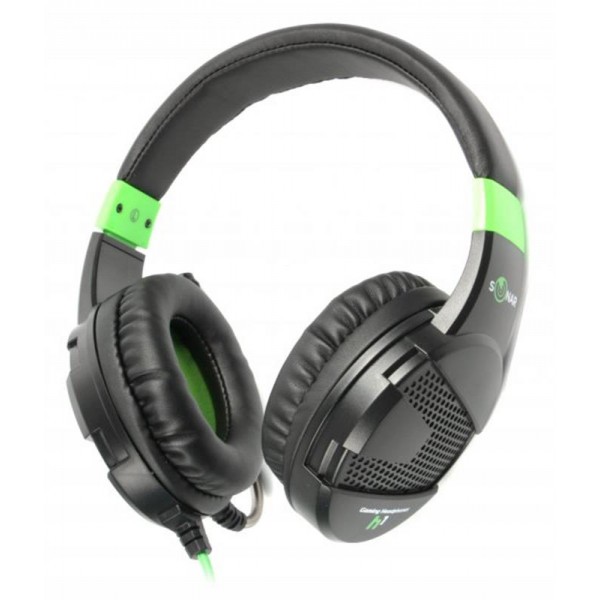 Наушники Maxxter Sonar H1 Black/Green