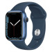 Apple Watch Series 7 45mm Blue Aluminum Case with Abyss Blue Sport Band MKN83