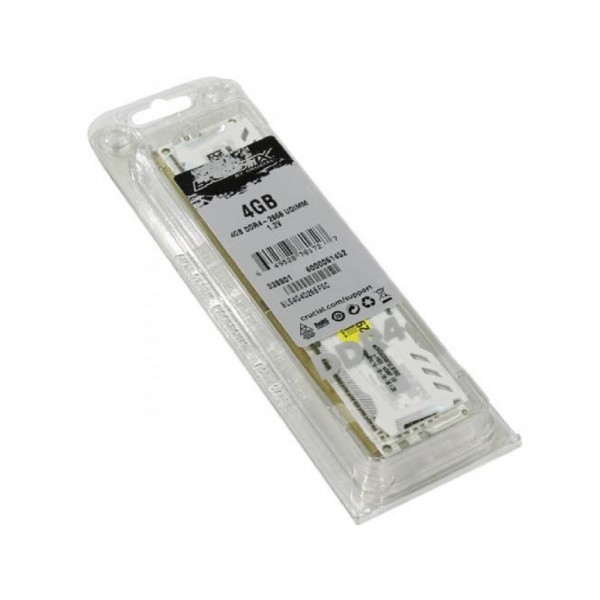 Память Crucial DIMM 4Gb DDR4 PC2666 Ballistix Sport LT White (BLS4G4D26BFSC)