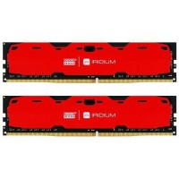 Модуль DDR4 16GB (2x8GB) 2400 MHz Iridium Red GOODRAM (IR-R2400D464L15S/16GDC)