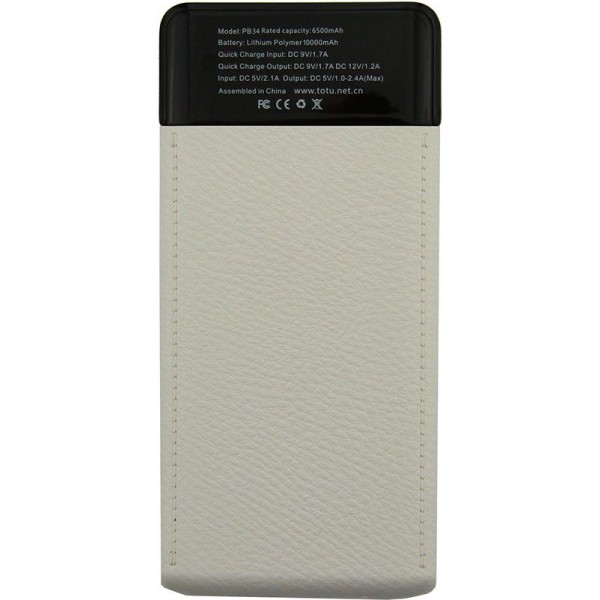 Power Bank TOTU PB34 10000mah Charm Series White