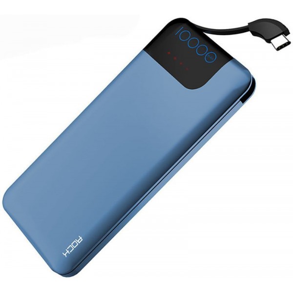 Power Bank Rock Space P40 QC3.0 Type-c 10000 mAh Blue