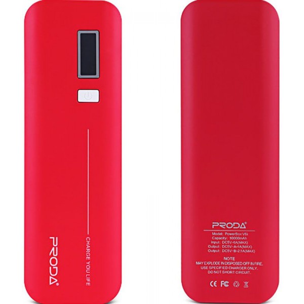 Power Bank Remax V6i Series 10000 mAh Red