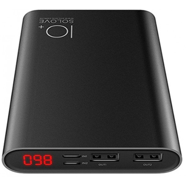 Power Bank Solove A9s Portable Metallic 10000mAh Black