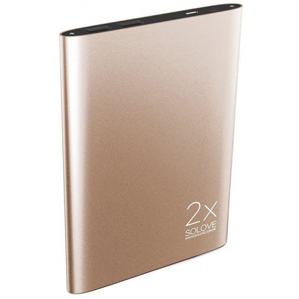 Power Bank Solove A8 Portable Metallic 20000mAh Gold