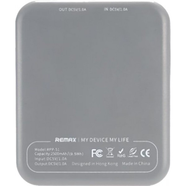 Power Bank Remax Pino RPP-51 2500 mah Grey