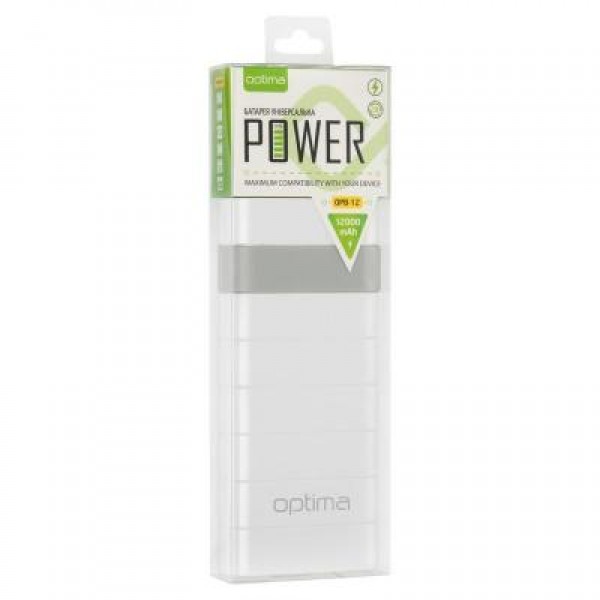 Power Bank Optima Promo Series OP-12 12000mAh White (63178)