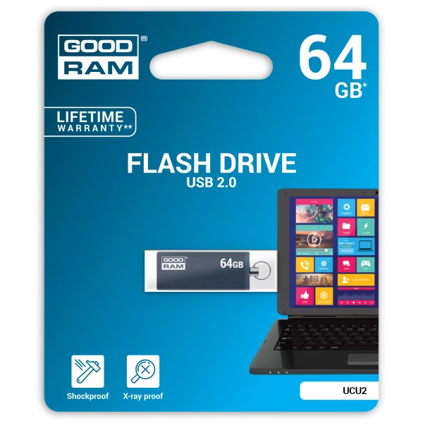 Флешка Goodram 64GB UCU2 Cube Graphite USB 2.0 (UCU2-0640E0R11)