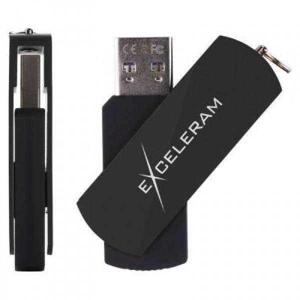 Флешка eXceleram 64GB P2 Series Black/Black USB 3.1 Gen 1 (EXP2U3BB64)