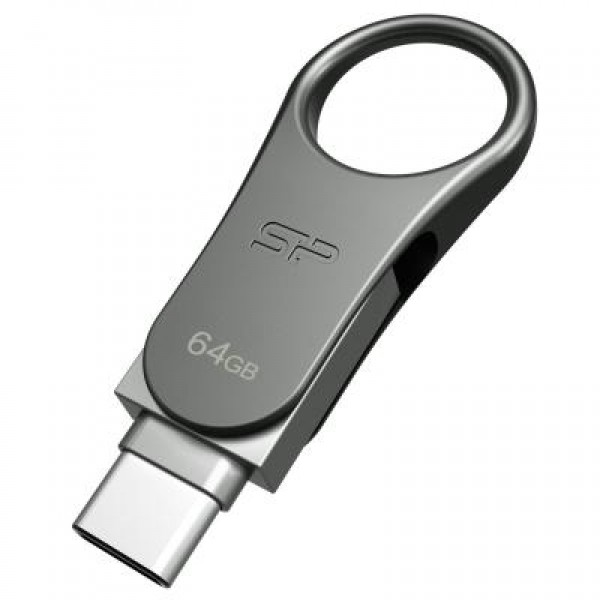 Флешка Silicon Power 64GB Mobile C80 Silver USB 3.0 (SP064GBUC3C80V1S)