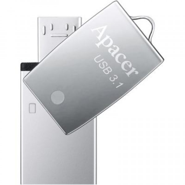 Флешка Apacer 16GB AH750 Silver USB 3.1 OTG (AP16GAH750S-1)
