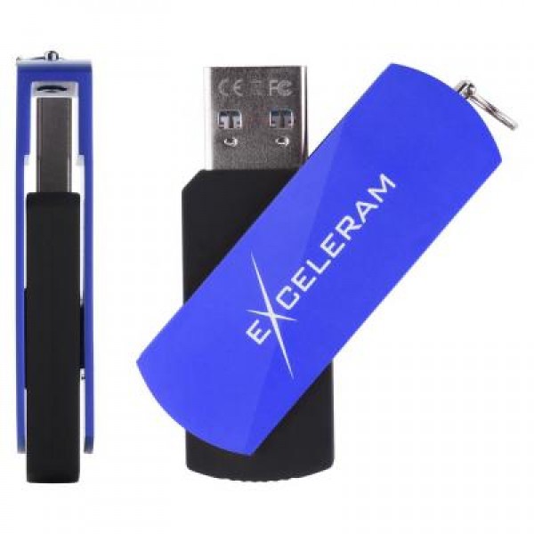 Флешка eXceleram 64GB P2 Series Blue/Black USB 3.1 Gen 1 (EXP2U3BLB64)