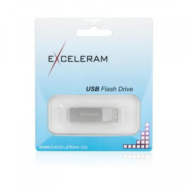 Флешка eXceleram 16GB U2 Series Silver USB 3.1 Gen 1 (EXP2U3U2S16)