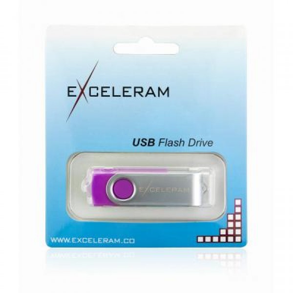 Флешка eXceleram 32GB P1 Series Silver/Purple USB 2.0 (EXP1U2SIPU32)