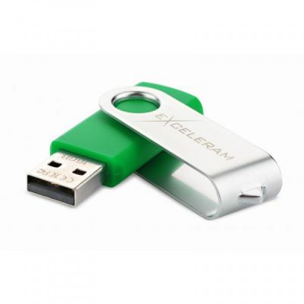 Флешка eXceleram 16GB P1 Series Silver/Green USB 2.0 (EXP1U2SIGR16)