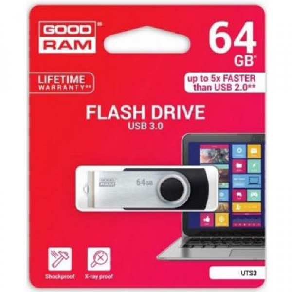 Флешка GOODRAM 64GB Twister Black USB 3.0 (UTS3-0640K0R11)