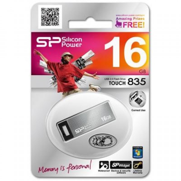 Флешка Silicon Power 16GB Touch 835 USB 2.0 (SP016GBUF2835V1T)