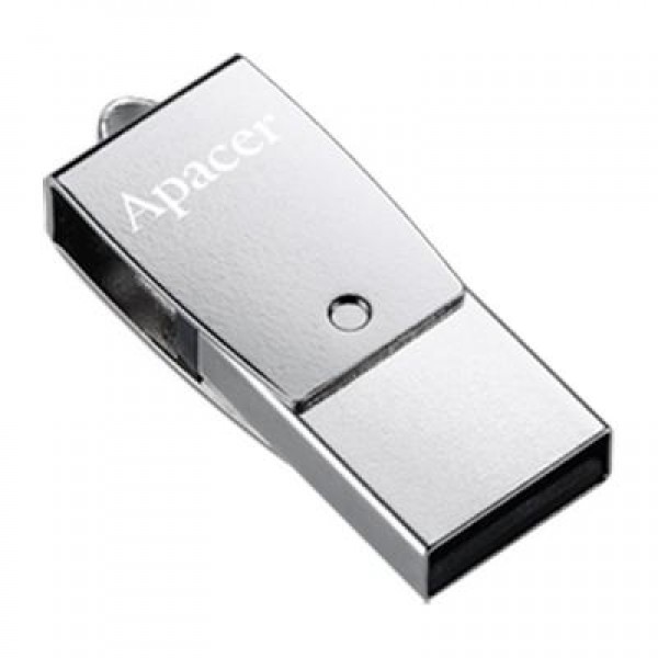 Флешка Apacer 16GB AH730 Silver USB 2.0 OTG (AP16GAH730S-1)