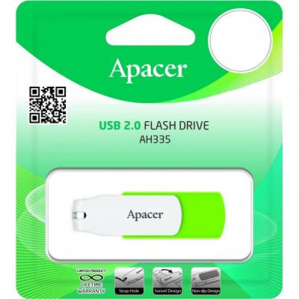 Флешка Apacer 64GB AH335 Green USB 2.0 (AP64GAH335G-1)