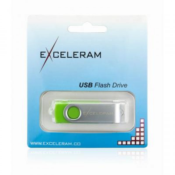 Флешка eXceleram 16GB P1 Series Silver/Green USB 2.0 (EXP1U2SIGR16)