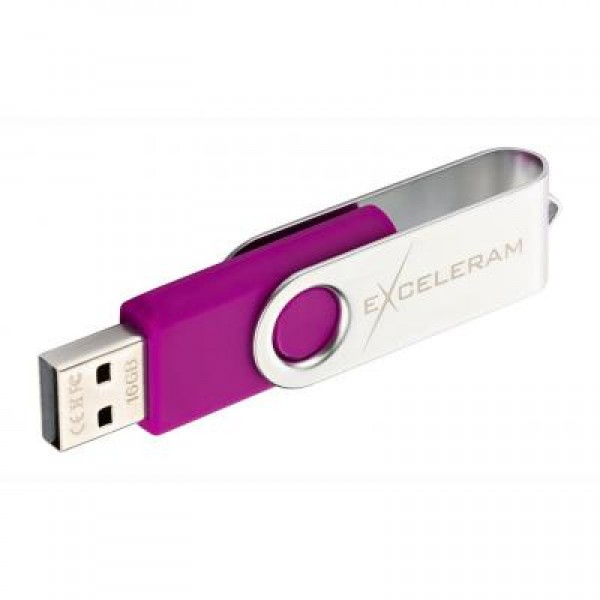 Флешка eXceleram 16GB P1 Series Silver/Purple USB 2.0 (EXP1U2SIPU16)