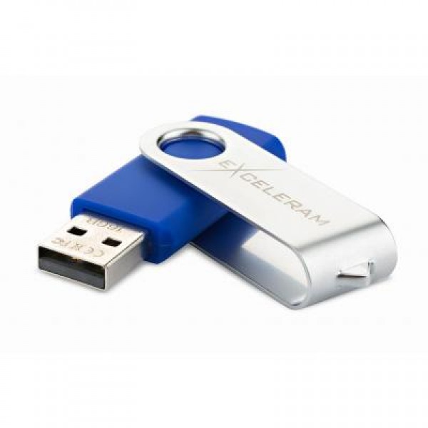 Флешка eXceleram 8GB P1 Series Silver/Blue USB 2.0 (EXP1U2SIBL08)