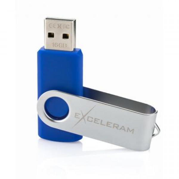 Флешка eXceleram 8GB P1 Series Silver/Blue USB 2.0 (EXP1U2SIBL08)