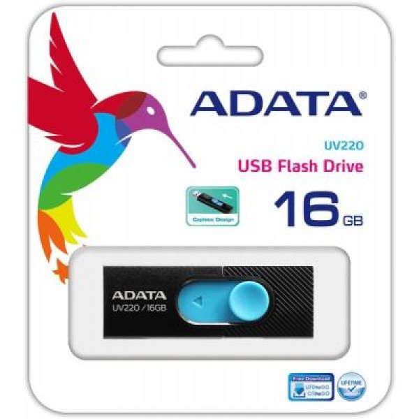 Флешка A-DATA 16GB UV220 Black/Blue USB 2.0 (AUV220-16G-RBKBL)