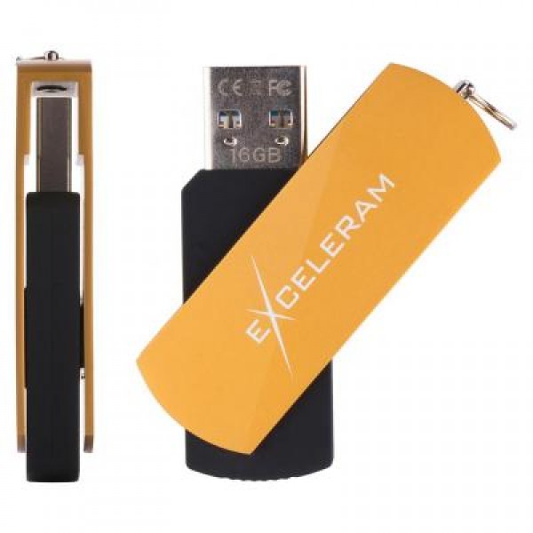 Флешка eXceleram 32GB P2 Series Gold/Black USB 3.1 Gen 1 (EXP2U3GOB32)