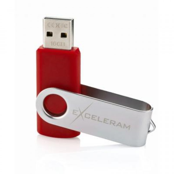 Флешка eXceleram 16GB P1 Series Silver/Red USB 2.0 (EXP1U2SIRE16)