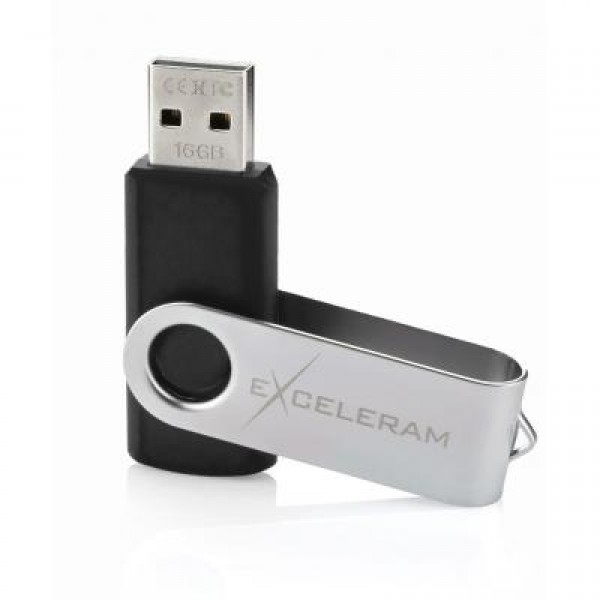 Флешка eXceleram 16GB P1 Series Silver/Black USB 2.0 (EXP1U2SIB16)