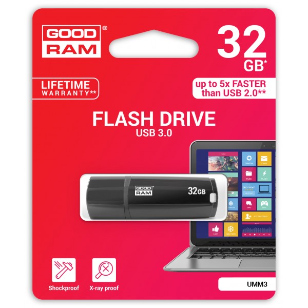 Флешка USB3.0 32GB GOODRAM UMM3 (Mimic) Black (UMM3-0320K0R11)