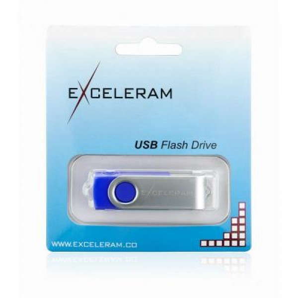 Флешка eXceleram 32GB P1 Series Silver/Blue USB 2.0 (EXP1U2SIBL32)