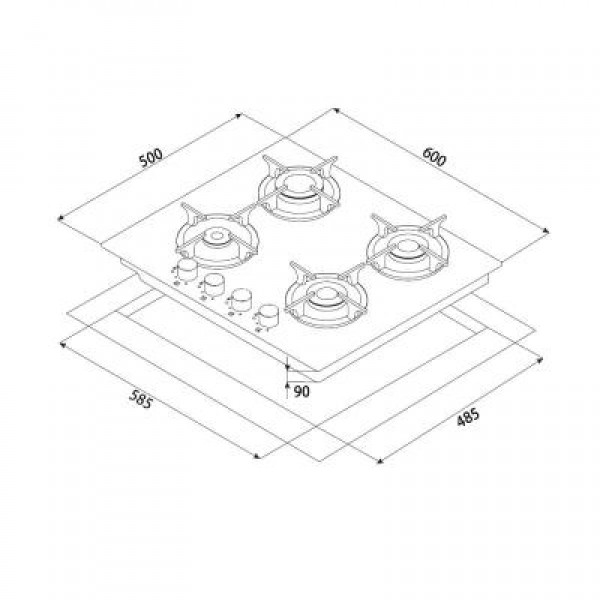 Варочная поверхность MINOLA MGG 61005 WH