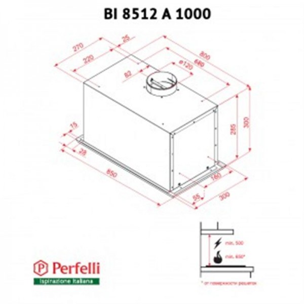 Вытяжка Perfelli BI 8522 A 1000 I LED