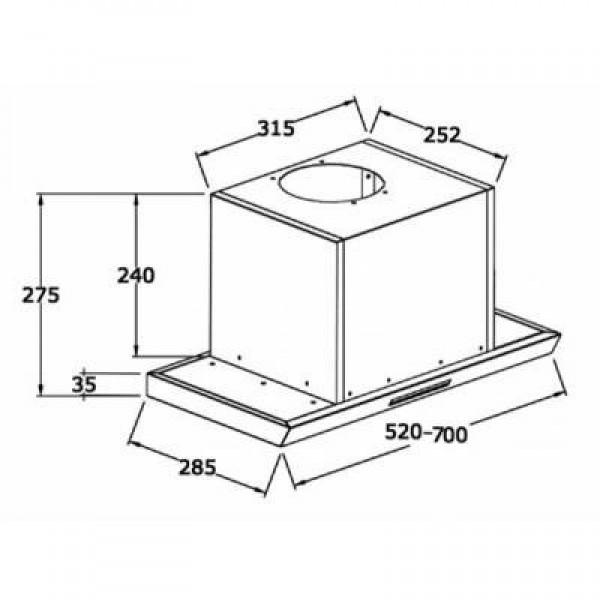 Вытяжка ZIRTAL INLINEA 60 BL