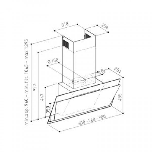 Вытяжка ZIRTAL MIRAGE 90 WH