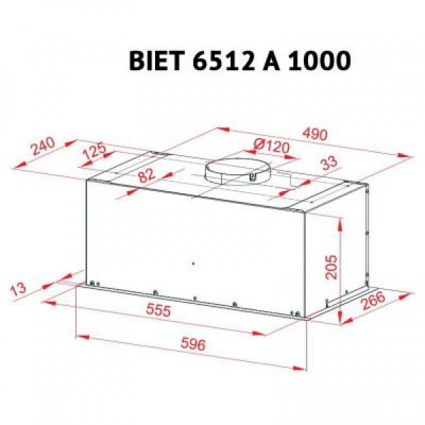 Вытяжка Perfelli BIET 6512 A 1000 BL LED