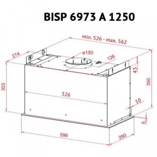 Вытяжка Perfelli BISP 6973 A 1250 IV LED Strip