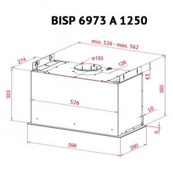 Вытяжка PERFELLI BISP 6973 A 1250 W LED Strip