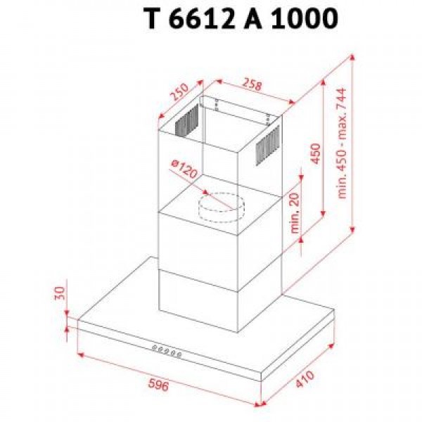 Вытяжка Perfelli T 6612 A 1000 IV LED