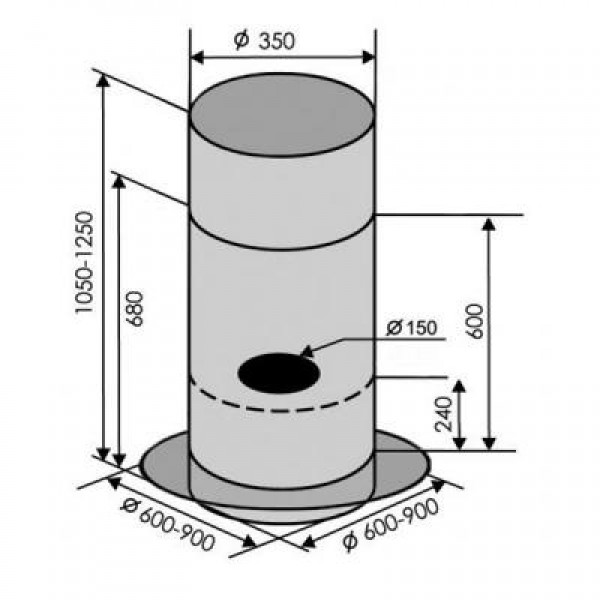 Вытяжка Ventolux ISOLA CILINDRO 60 (1200) GL
